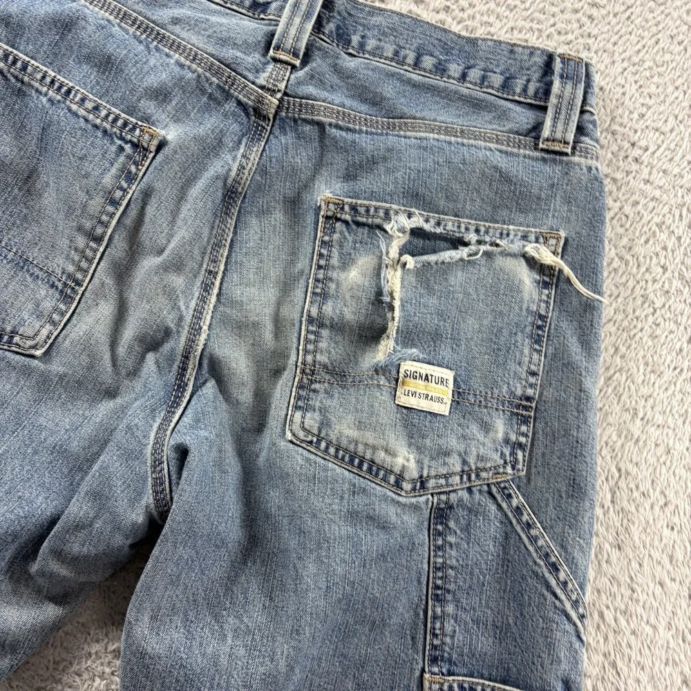 Vintage Levi  Carpenter Jeans Mens 32x32 Distressed Stained Ripped Thrashed‎